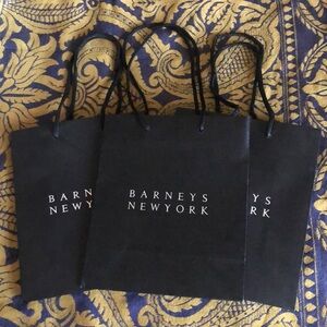 Barneys New York🗽3-Luxury Small Black Paper Bags W/Handles / Used A Few Times